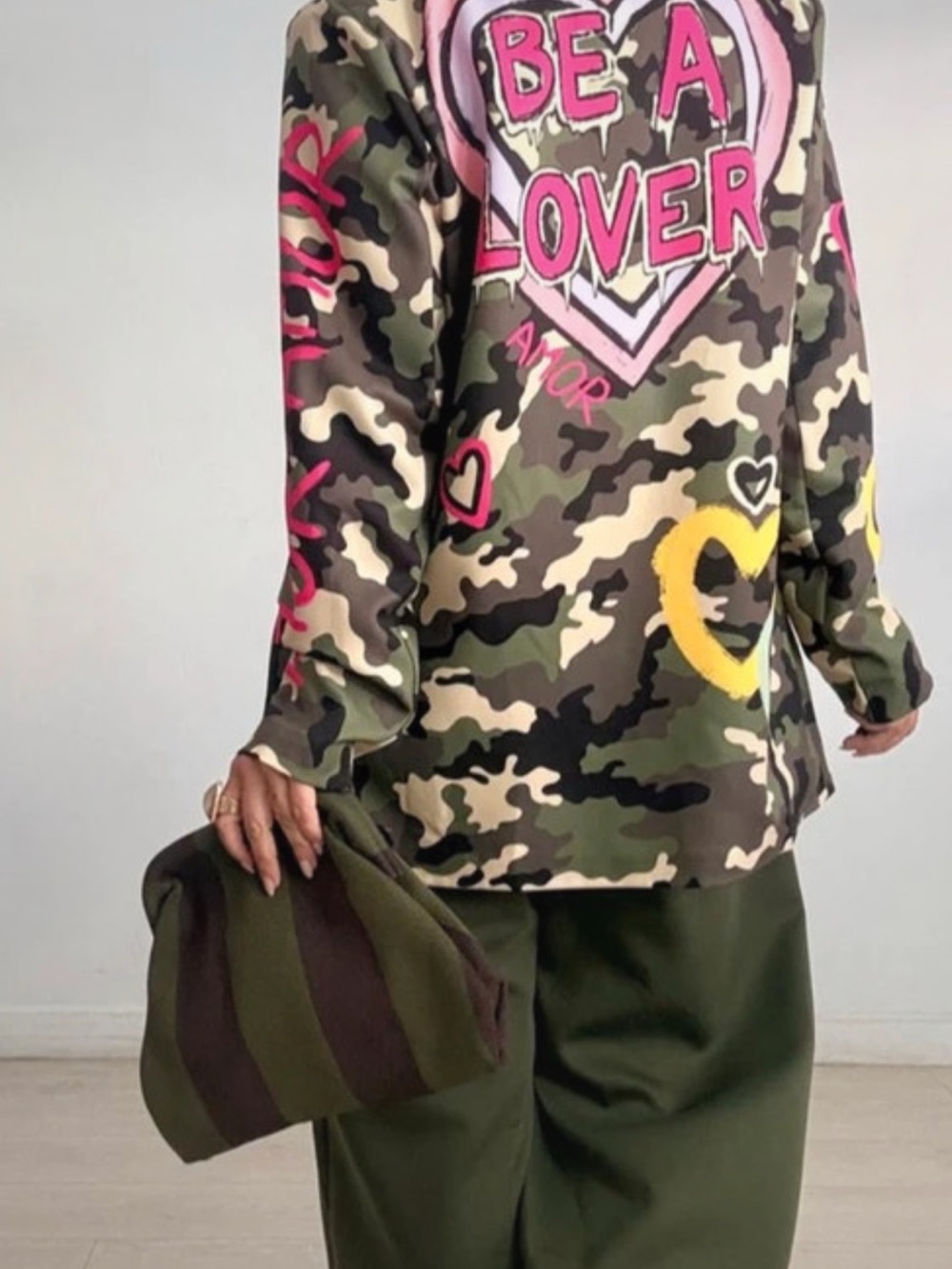 Camouflage Graphic Utility Jacket - Pink & Olive